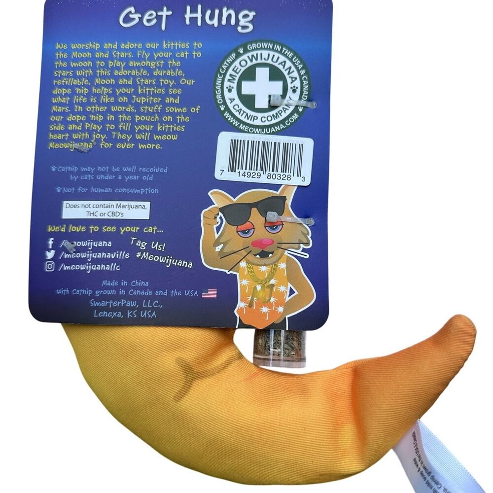 (2)‎ Meowijuana “Get Hung” Moon & Stars Catnip Toys + Refillable Juananip Tubes - Picture 3 of 3